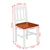 Brown&White Solid Wood Dining Table and 4 Chairs Set Home Kitchen Furniture Set