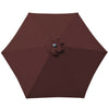 Outdoor 2.5M Garden Parasol Patio Round Sun Shade Umbrella Crank Canopy Wine Red