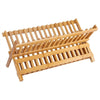 Folding Bamboo Wooden Draining Rack Dish Drainer Plate Washing Up Counter Sink