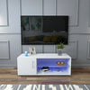 100cm Modern TV Unit Cabinet Stand Drawers White High Gloss Doors & LED Light