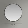 Industrial Black Round Wall Mirror 50cm Home Bathroom Wall Mounted Vanity Decor