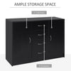 Drawer Cabinet Storage Standing Cupboard Unit Chest Organizer Doors Black