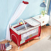 Portable Baby Travel Cot Crib Bassinet Bed Playpen Infants with Mattress Folding