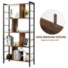 5-Tier Bookshelf Industrial Bookcase Display Metal Frame Storage Ladder Shelf