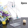 2X ACRYLIC JEWELLERY NECKLACE CHAIN DISPLAY PENDANT BUST HOLDER SHOW STAND CHAIN