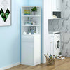 Corner Home Storage Cabinet Display Bookcase Bookshelf w/ Drawers Shelving White