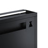 LED Bathroom Mirror Cabinet Black with Shaver Socket Illuminated Lights 630x650