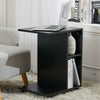 Mobile Sofa Side End Coffee C Shaped Table Laptop Stand Rolling Castors Storage