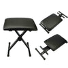 New Glarry Adjustable Folding Keyboard Piano Bench Stool Padded Seat Black Color