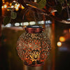 Solar Powered LED Morrocan Lantern Hanging Outdoor Garden Lamp Light Decoration