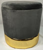 Round Ottoman Storage Pouffe Stool Soft Velvet Footstool Dressing Vanity Chair