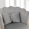 Velvet Upholstered Accent Chair Wing Back Armchair with Pilow & Metal Legs Grey