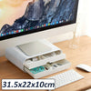 White Computer Monitor Screen Riser PC Laptop Desk-Top Stand Storage Shelf