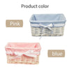 Wicker Storage Basket Washing Clothes Basket Hamper Picnic Basket Blue/Pink