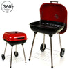 BBQ Barbecue Outdoor Garden Charcoal Wood Patio Party Cooking Large Trolley Red