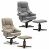 SORENTO SWIVEL RECLINER LINEN FABRIC CHAIR w FOOT STOOL ARMCHAIR
