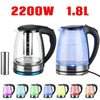 2200W Illuminated Glass Kettles LED Cordless 1.8L Electric Jug Portable UK HD-A