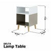 DELTA RANGE LAMP TABLE SPACIOUS SHELVES BED SIDE END TABLE WHITE/GREY