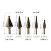 5 Pieces HSS Step Large Cone Drill Hole Cutter Bit Set Tool + Case New