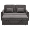 2 Seater Pull-Out Reversible Chaise Sofa Bed Fabric Sleeper Bed w/Wheels &Pillow