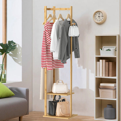 Free Standing Coat Rack Hat Stand Display Garment Holder Hall Tree Hooks Hanger