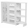 Modern Shoe Storage Cabinet 2 Doors Footwear Stand Rack Unit Cupboard White