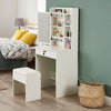 White Dressing Table Stool Vanity Set Makeup Desk w/ Sliding Mirror & Drawers UK
