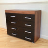 Wide Chest of 4+4 Drawers in Black & Walnut Bedroom Furniture 8 Drawer * NEW *