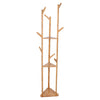 Sturdy Natural Bamboo Tree Garment Clothes Coat Hat Hanger Stand Rack w/ Shelves