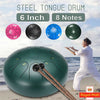 6 Inch 8 Notes Steel Tongue Drum Handpan Hand Drums Tankdrum with Drum Mallet UK