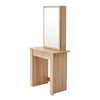 Modern Oak Dressing Table Jewelry Makeup Desk w/ Large Sliding Mirror & Drawer