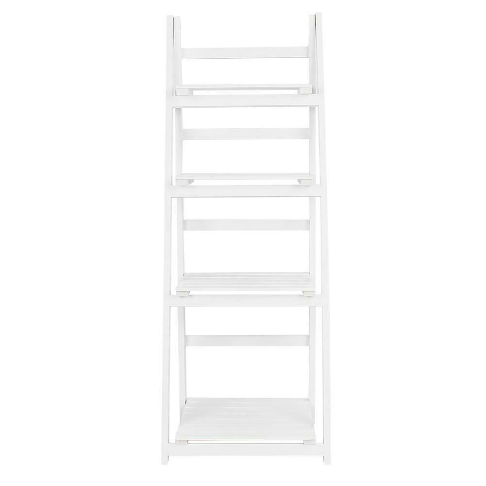 4 Tier Wooden Ladder Folding Book Shelf Stand Plant Flower Display Shelving UK