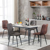 4X Dining Chairs Set Faux Suede Leather Padded Seat Metal Legs Kitchen Office