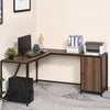 L-Shape Computer Desk Corner Writing Table Workstation w/ Storage Cabinet