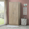 2 Door Double Wardrobe In Sonoma Oak - Bedroom Furniture Storage Cupboard