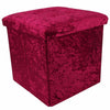 Crushed Velvet Bedroom Ottoman Foot Stool Cube Storage Box Seat Bin Bed Rest