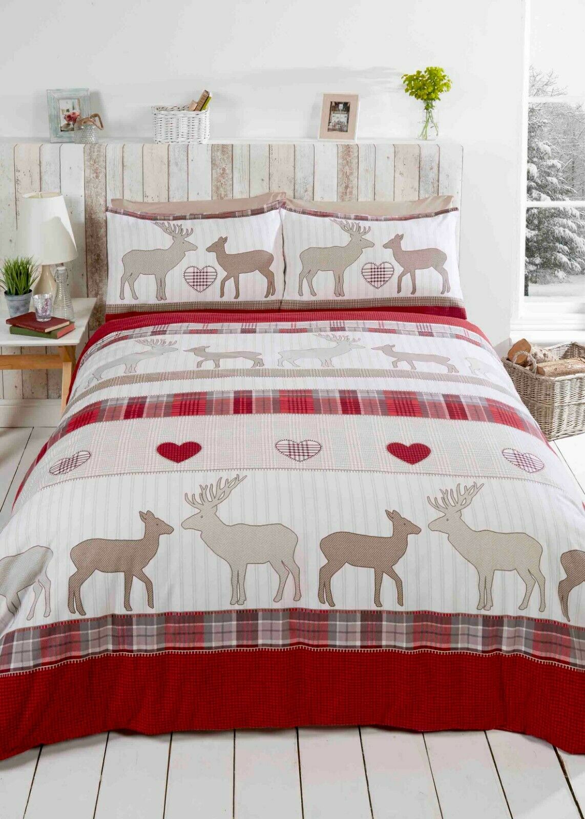 THERMAL 100% BRUSHED COTTON FLANNELETTE QUILT DUVET COVER BED SET COSY WARM SOFT
