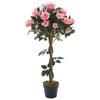 Large Artificial Pink Rose Flower Tree Realistic Fake Plant Home Office Decor