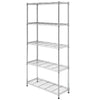 5 Tier Silver Metal Storage Rack Shelving Wire Shelf Kitchen Office Unit Stand