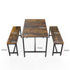 Industrial Dining Table Set 3 Rustic Metal Furniture Vintage Kitchen Bench/Chair
