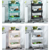 3 Tier Slim Kitchen Storage Trolley Cart Rack Tray Shelf Rolling Wheel W/ Handle