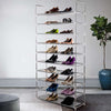 Ultra Large Shoe Rack Storage Capacity 50 Pairs Shoes Organiser Stand Shelf Grey