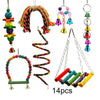 14Pack Parrot Set Toys Metal Rope Small Ladder Stand Budgie Cockatiel Cage Bird