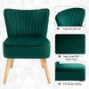 Luxury Velvet-Feel Accent Chair Padding Wood Frame Legs Home Green
