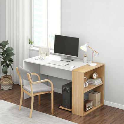Large PC Computer Desk Student Study Table Office Workstation with 2 Bookshelf