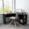 Black L-shaped Computer Desk Corner Table Workstation Office Study Furniture