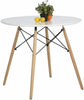 MDF Kitchen Dining Table White Round Coffee Table Modern Wooden Tea Office 80cm+