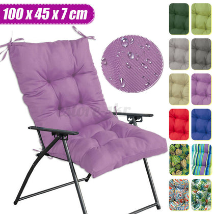 Outdoor Garden Chair Tufted Seat High Back Cushion Pad Dining Patio Deco i