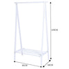 Floor Stand Garment Rail Wooden Clothes Hanging Display Rack With Shelf Bedroom