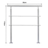 Stainless Steel Hand Rail Balustrade 0-3 Cross Bar Home Garden Safety Stair Rail
